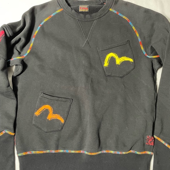 Evisu Other - Evisu Japanese streetwear doublesided multi pockets crewneck sweatshirt sweater